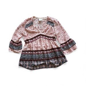 Knox Rose Eyelet Flowy Top Size M Boho Hippie Cottagecore Prairie